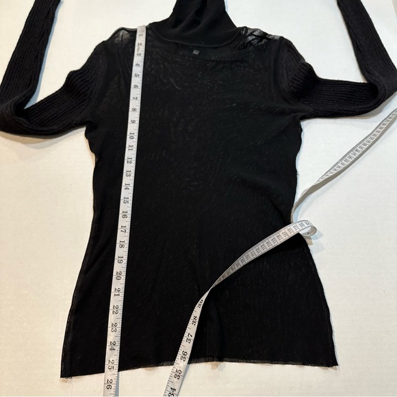 Vintage Jean Paul Gaultier Mesh Turtleneck Top BLACK Alpaca Sweater Sleeve, XL - Picture 16 of 16